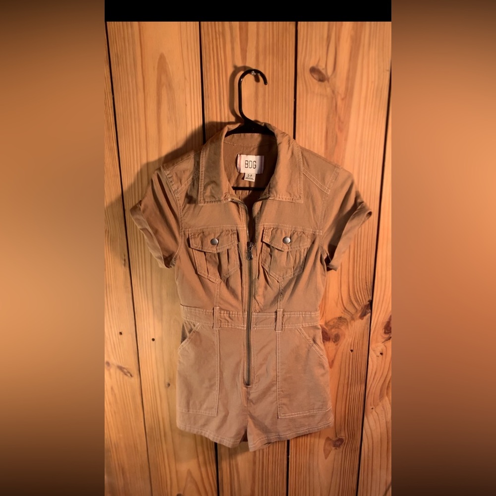 Light brown BDG romper from Urban Outfitters, size Small